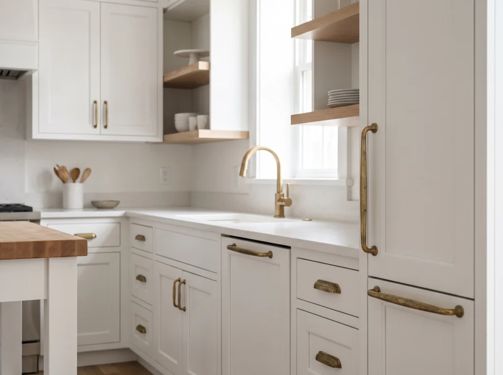 Brass hardware transforms white … K