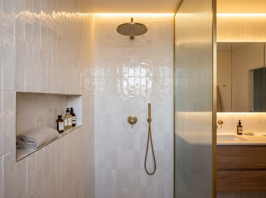 Shower with zellige tiles K