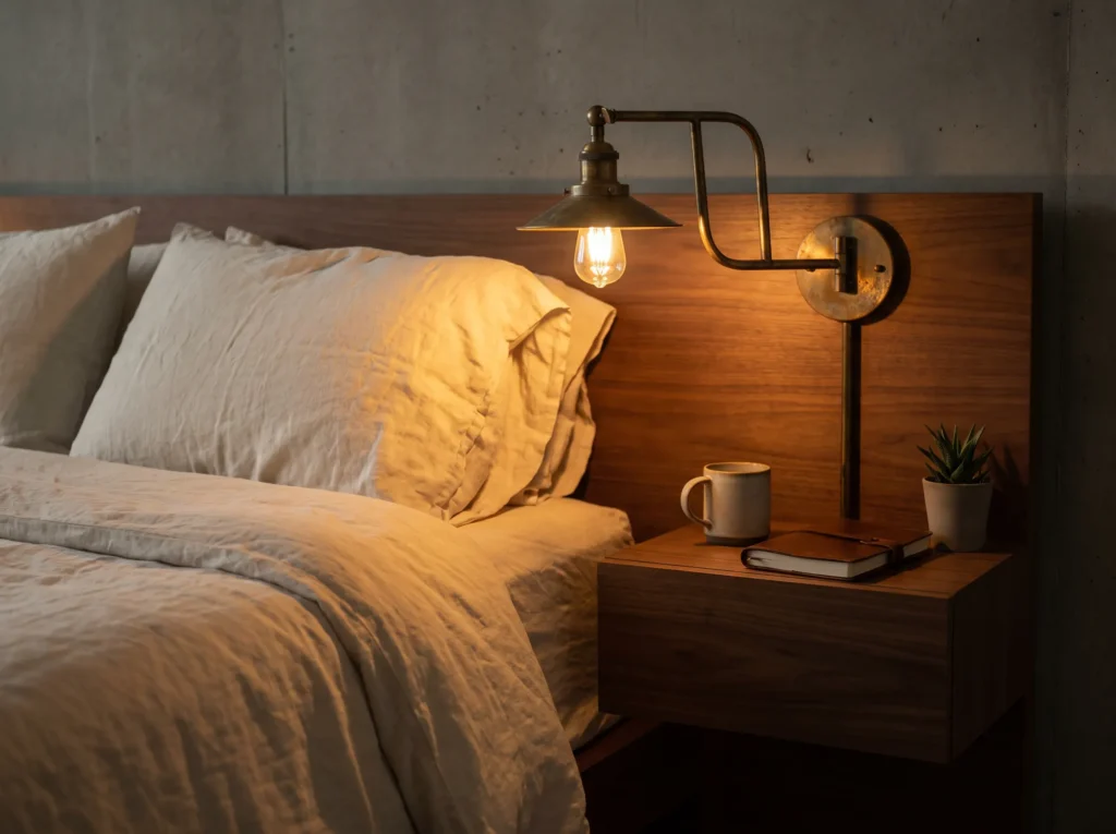 Brass sconce illuminates modern … K