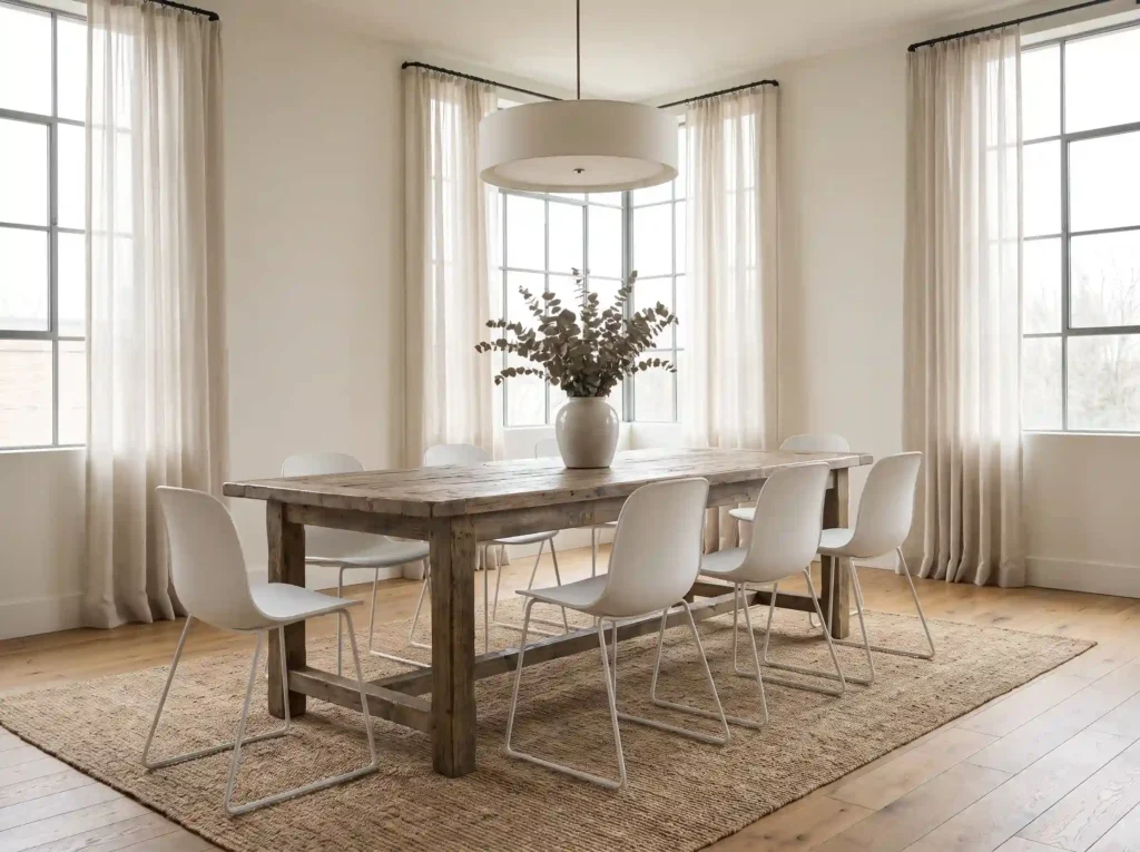 Dining table with modern chairs K