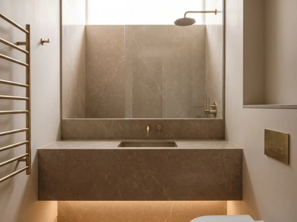 Small bathroom with stone surfaces K