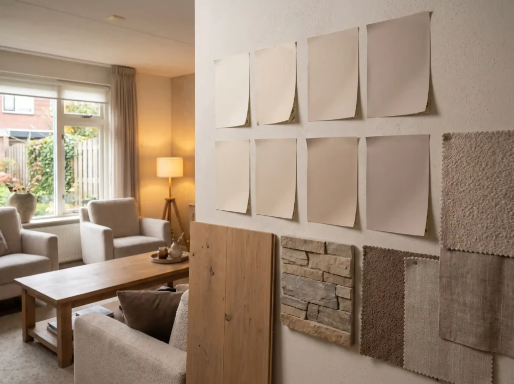 Testing paint samples on wall K